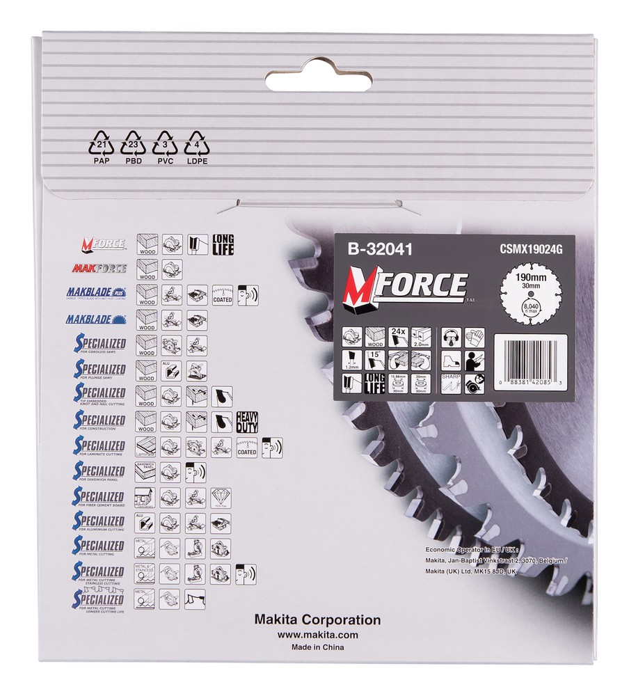 Pjovimo diskas 190x30x2mm 24dant.. 15° Pjovimo diskas 190x30x2mm 24dant.. 15°