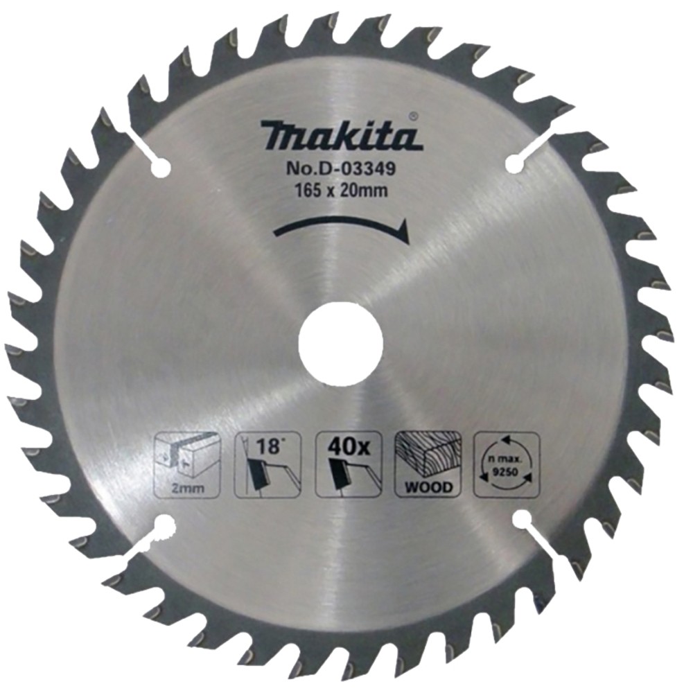 Pjovimo diskas, 165×20 mm, 18° T40 medienai Pjovimo diskas, 165x20 mm, 18° T40 medienai