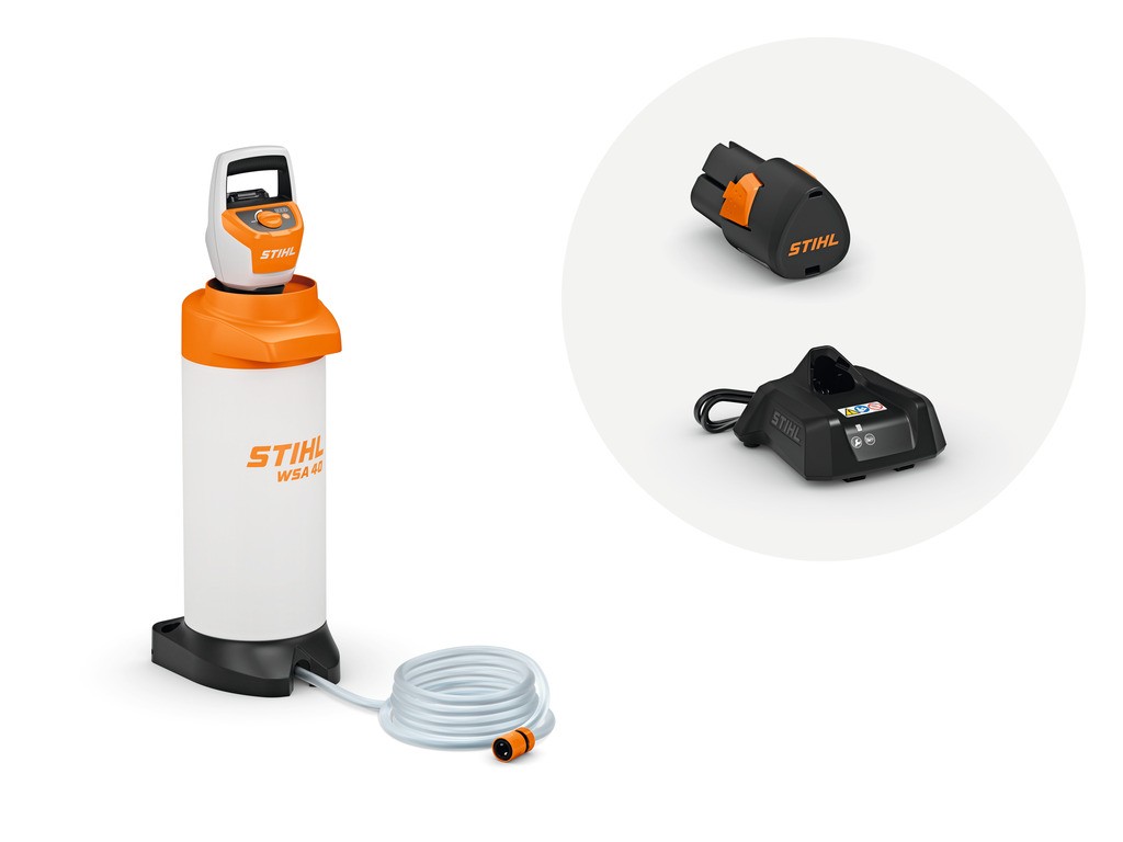 Bakelis vandens akumuliatorinis STIHL WSA 40.0 komplekte su AS 2 ir AL 1 Bakelis vandens akumuliatorinis STIHL WSA 40.0 komplekte su AS 2 ir AL 1