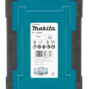 Grąžtų metalui rinkinys 1-10mm, HSS-TiN, 19vnt