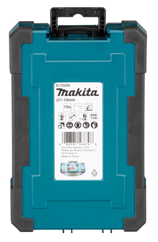 Grąžtų metalui rinkinys 1-10mm, HSS-TiN, 19vnt Grąžtų metalui rinkinys 1-10mm, HSS-TiN, 19vnt