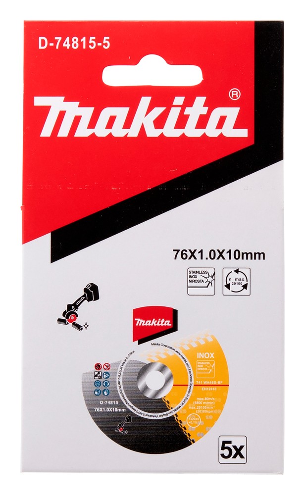 Pjovimo diskas 76×1.0x10mm WA60T, RST (5Vnt.) Pjovimo diskas 76x1.0x10mm WA60T, RST (5Vnt.)