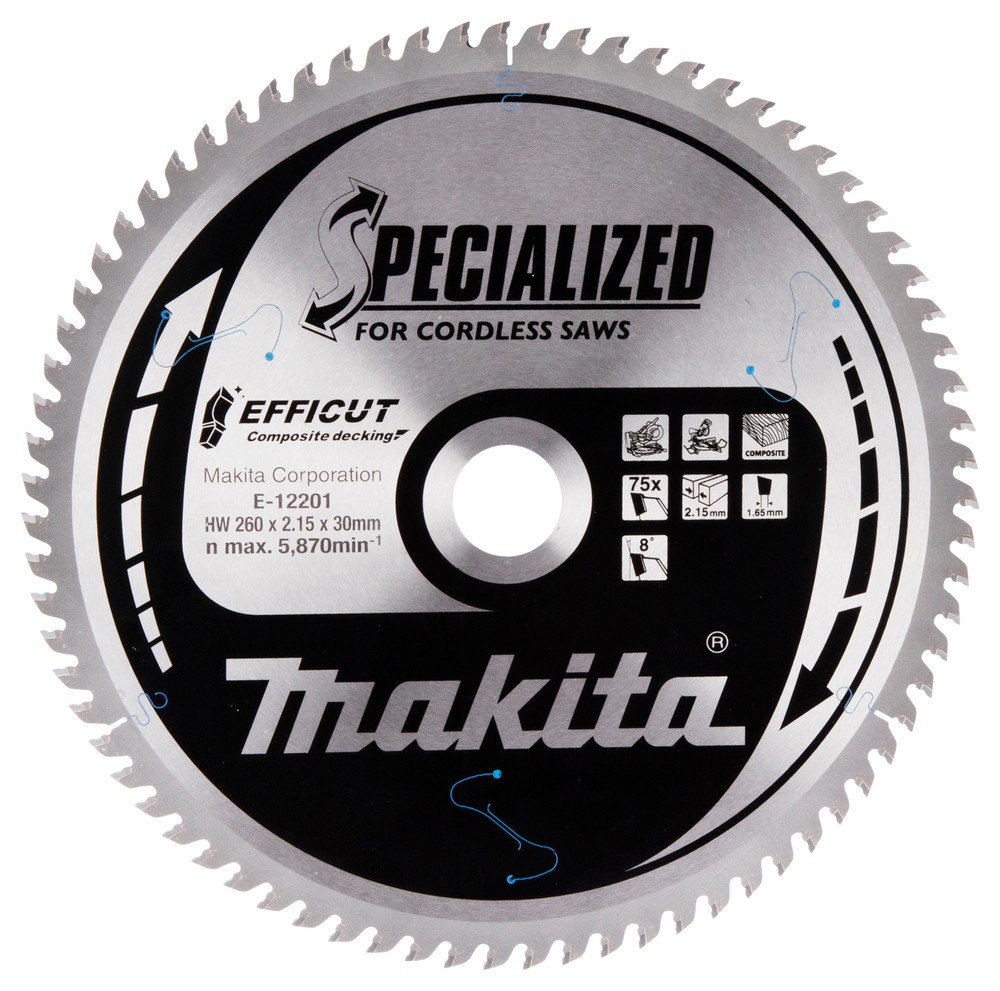 Pjovimo diskas medienai 260X2.15X30mm 15° T75 MAKBLADE klijuotoms plokštėms Pjovimo diskas medienai 260X2.15X30mm 15° T75 MAKBLADE klijuotoms plokštėms - Image 2