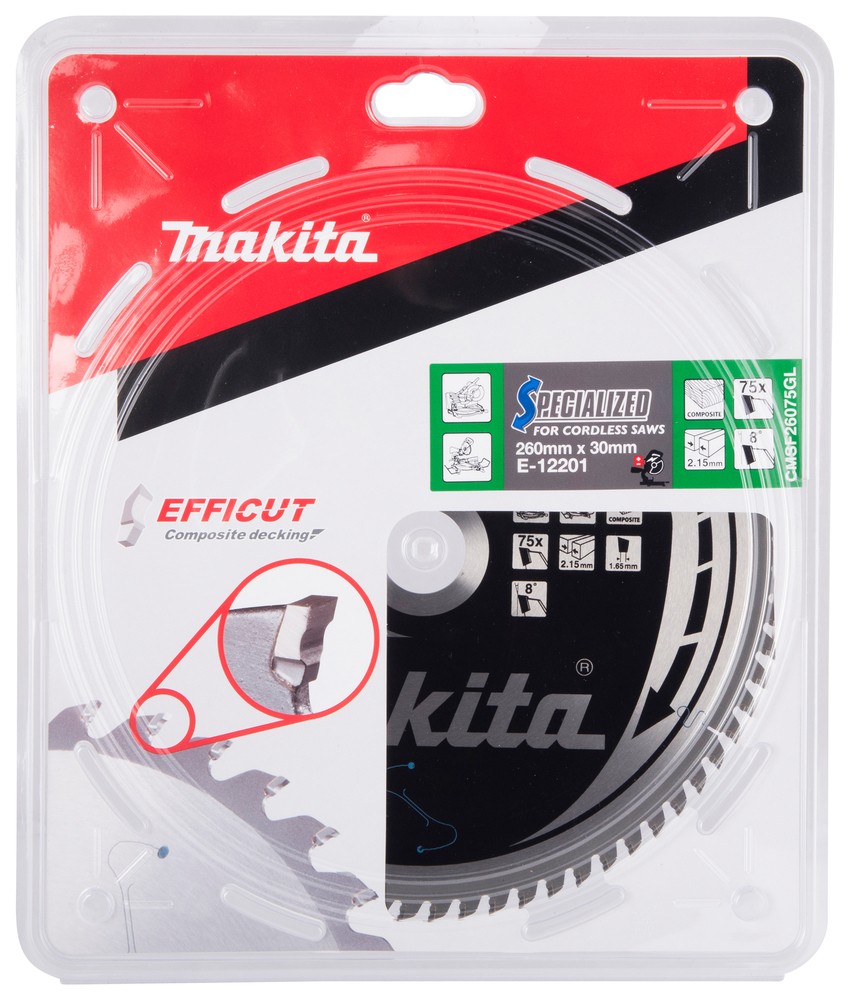 Pjovimo diskas medienai 260X2.15X30mm 15° T75 MAKBLADE klijuotoms plokštėms Pjovimo diskas medienai 260X2.15X30mm 15° T75 MAKBLADE klijuotoms plokštėms