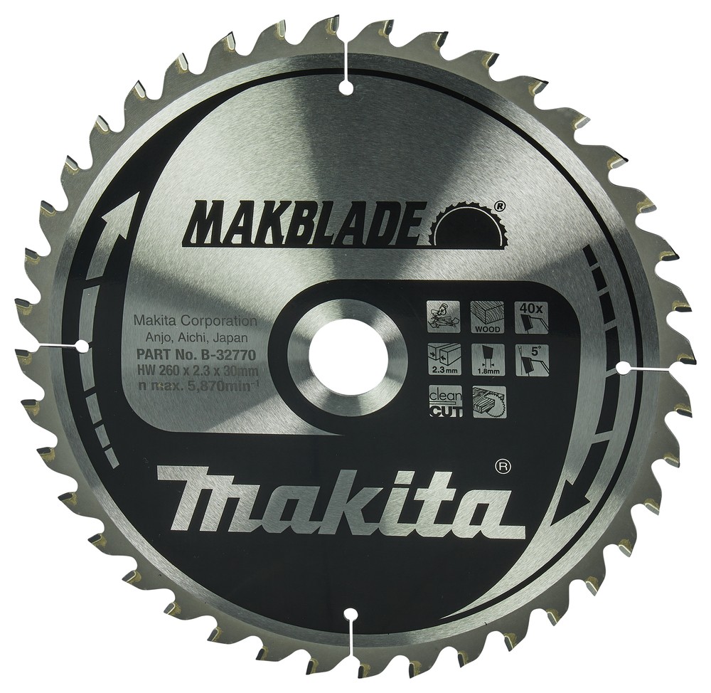 Pjovimo diskas medienai 260X2.3X30mm 5° T40 MAKBLADE Pjovimo diskas medienai 260X2.3X30mm 5° T40 MAKBLADE - Image 2
