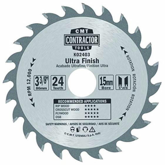 Pjovimo diskas Contractor 85×1,1/15mm Z24, CMT Pjovimo diskas Contractor 85x1,1/15mm Z24, CMT