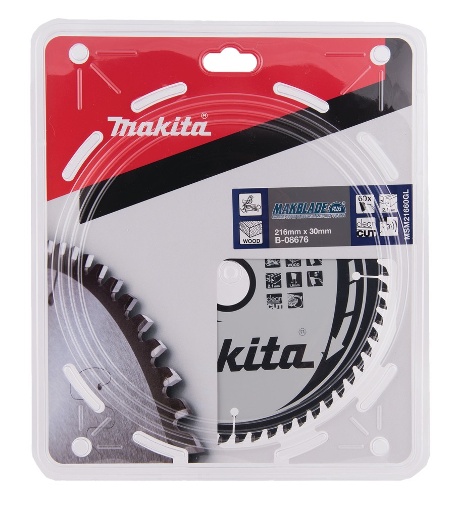 Pjovimo diskas, MAKBLADE PLUS 216x30x2,0mm 60T 5° medienai Pjovimo diskas, MAKBLADE PLUS 216x30x2,0mm 60T 5° medienai