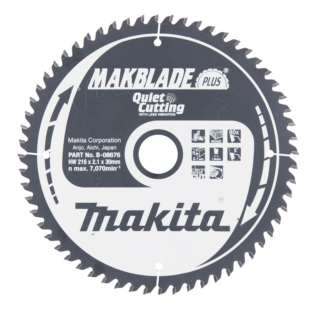 Pjovimo diskas, MAKBLADE PLUS 216x30x2,0mm 60T 5° medienai Pjovimo diskas, MAKBLADE PLUS 216x30x2,0mm 60T 5° medienai - Image 3