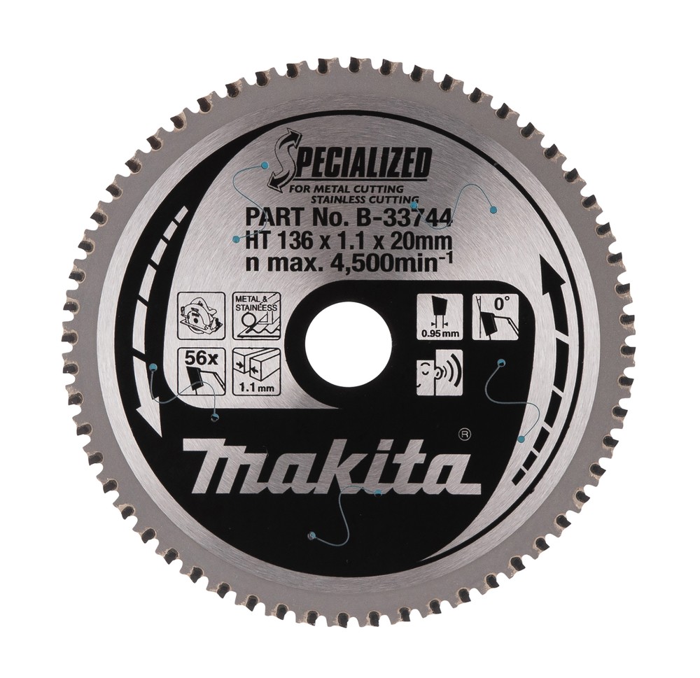 Pjovimo diskas nerūdijančiam metalui 136x20x1,1 56dant. Pjovimo diskas nerūdijančiam metalui 136x20x1,1 56dant. - Image 2