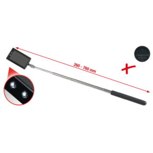 Veidrodėlis apžiūrai teleskopinis su apšvietimu 260-760mm,, KS Tools