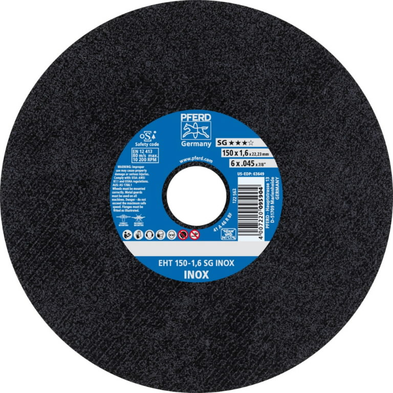 Pjovimo diskas SG Inox 150×1,6/22,23mm, Pferd Pjovimo diskas SG Inox 150x1,6/22,23mm, Pferd - Image 2