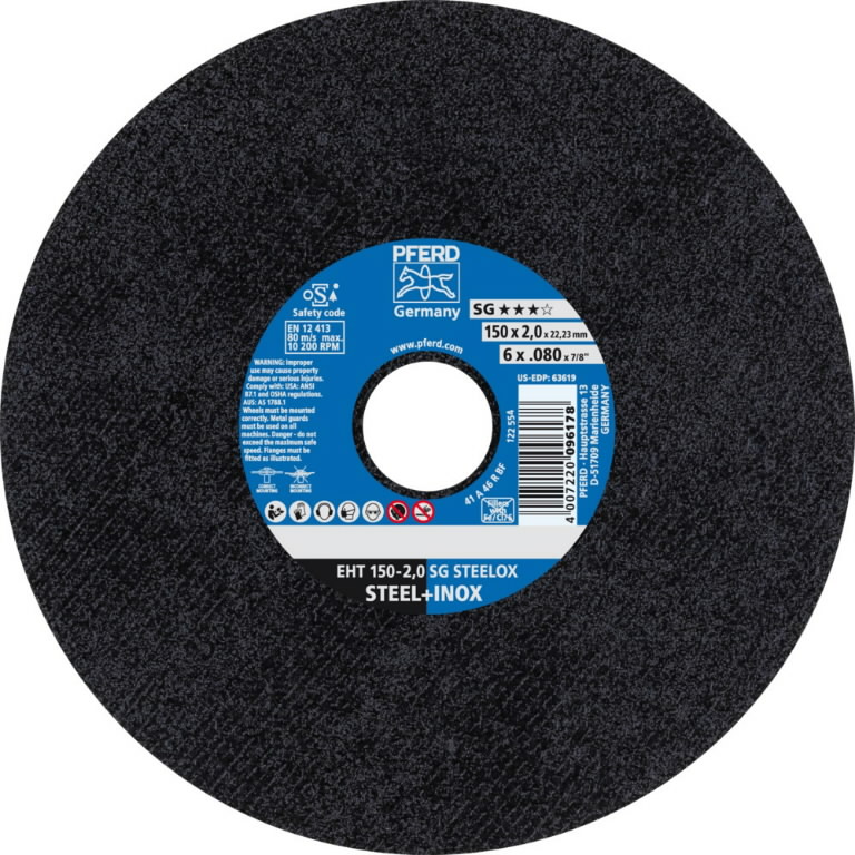 Pjovimo diskas SG Steelox 150x2mm, Pferd Pjovimo diskas SG Steelox 150x2mm, Pferd