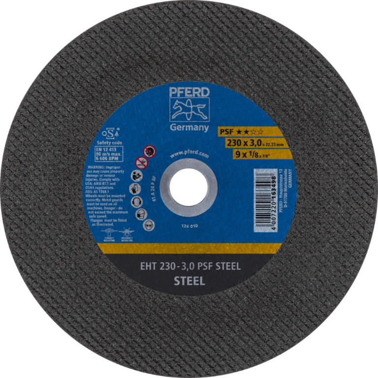 Pjovimo diskas PSF Steel 230x3mm, Pferd Pjovimo diskas PSF Steel 230x3mm, Pferd