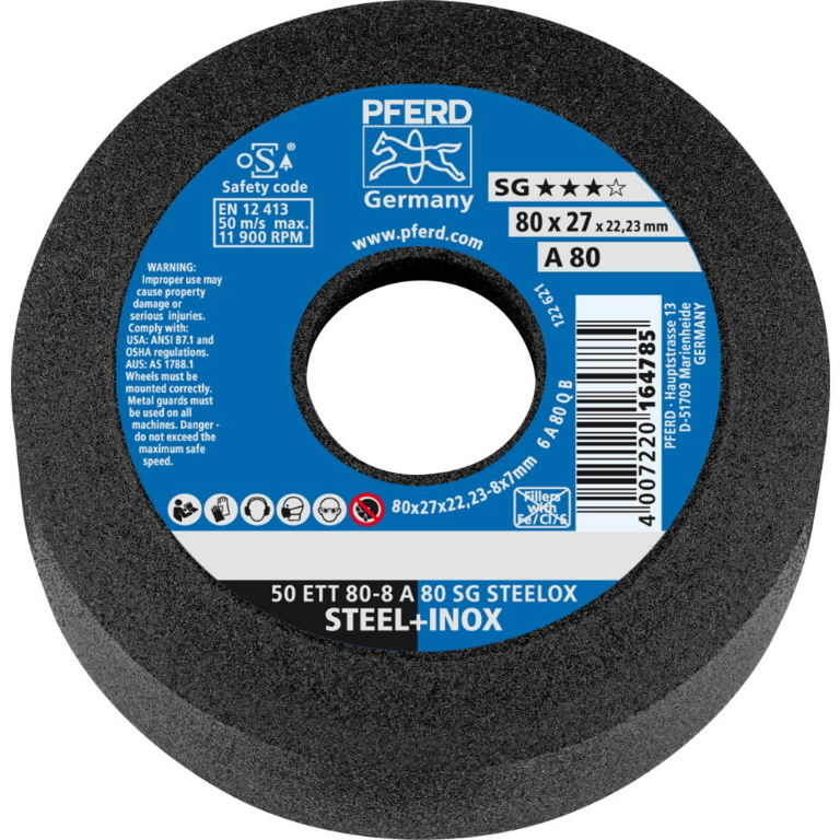Šlif.puodelis 80x8mm A80 SG STEELOX, Pferd Šlif.puodelis 80x8mm A80 SG STEELOX, Pferd