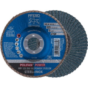Lapelinis šlifavimo diskas SG POWER STEELOX 125mm Z60 PFF, Pferd