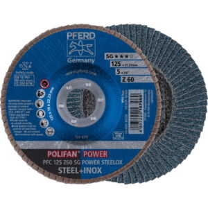 Lapelinis šlifavimo diskas SG POWER STEELOX 125mm Z60 PFC, Pferd