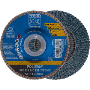 Lapelinis šlifavimo diskas PSF STEELOX 125mm Z80 PFC, Pferd