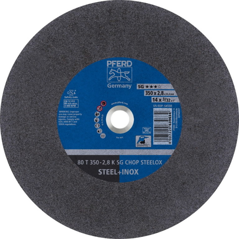 Pjovimo diskas SG Chop Steelox 350×2,8/25,4mm, Pferd Pjovimo diskas SG Chop Steelox 350x2,8/25,4mm, Pferd