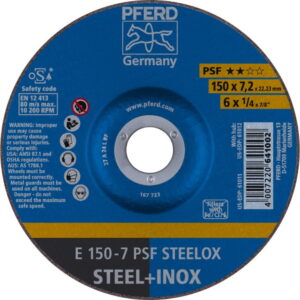 Šlifavimo diskas PSF Steelox 150x7,2/22,23mm, Pferd