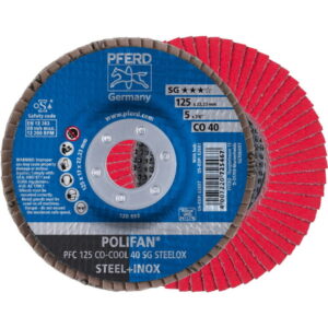 Lapelinis šlifavimo diskas SG STEELOX CO-COOL 125mm P40 PFC, Pferd