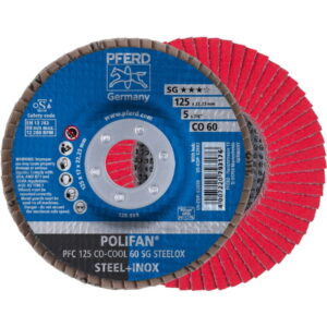 Lapelinis šlifavimo diskas SG STEELOX CO-COOL 125mm P60 PFC, Pferd
