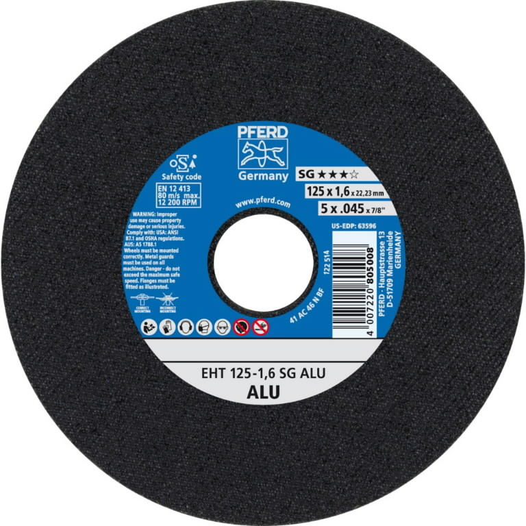 Pjovimo diskas SG Alu 125×1,6mm, Pferd Pjovimo diskas SG Alu 125x1,6mm, Pferd