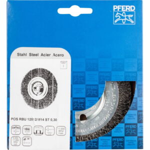 Diskinis vielinis šepetys RBU Steel 125x12/M14mm 0,3mm, Pferd