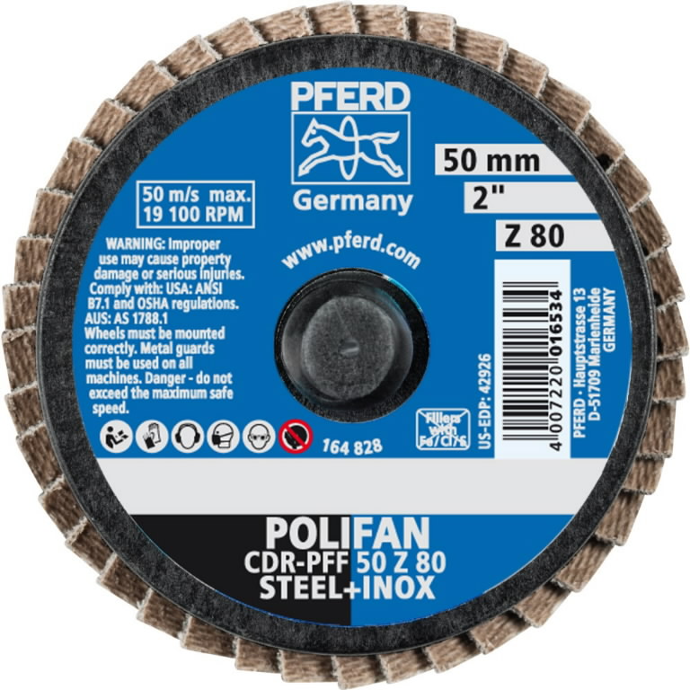 Lapelinis šlifavimo diskas Mini-POLIFAN CDR (ROLOC) 50mm Z80 50mm Z80 PFF, Pferd Lapelinis šlifavimo diskas Mini-POLIFAN CDR (ROLOC) 50mm Z80 50mm Z80 PFF, Pferd - Image 2