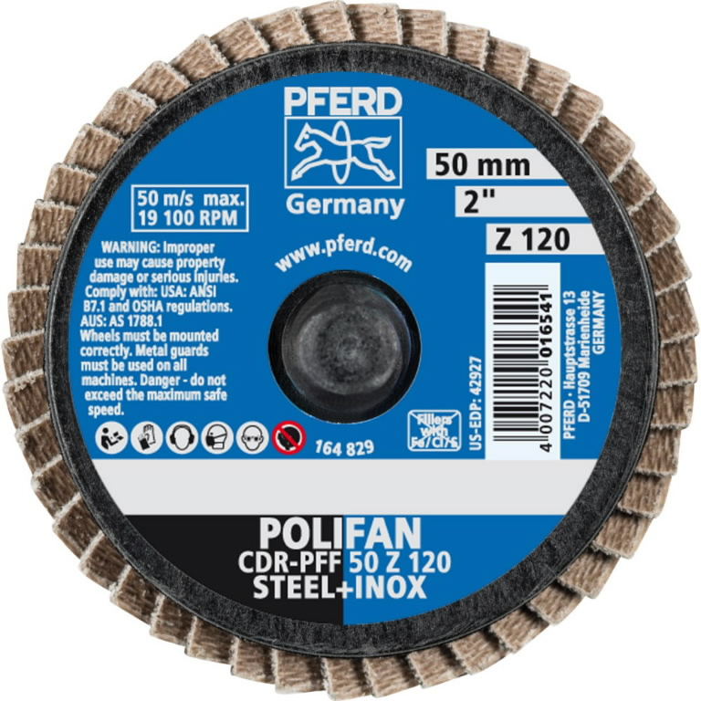 Lapelinis šlifavimo diskas Mini-POLIFAN CDR (ROLOC) 50mm Z12 50mm Z120 PFF, Pferd Lapelinis šlifavimo diskas Mini-POLIFAN CDR (ROLOC) 50mm Z12 50mm Z120 PFF, Pferd - Image 2