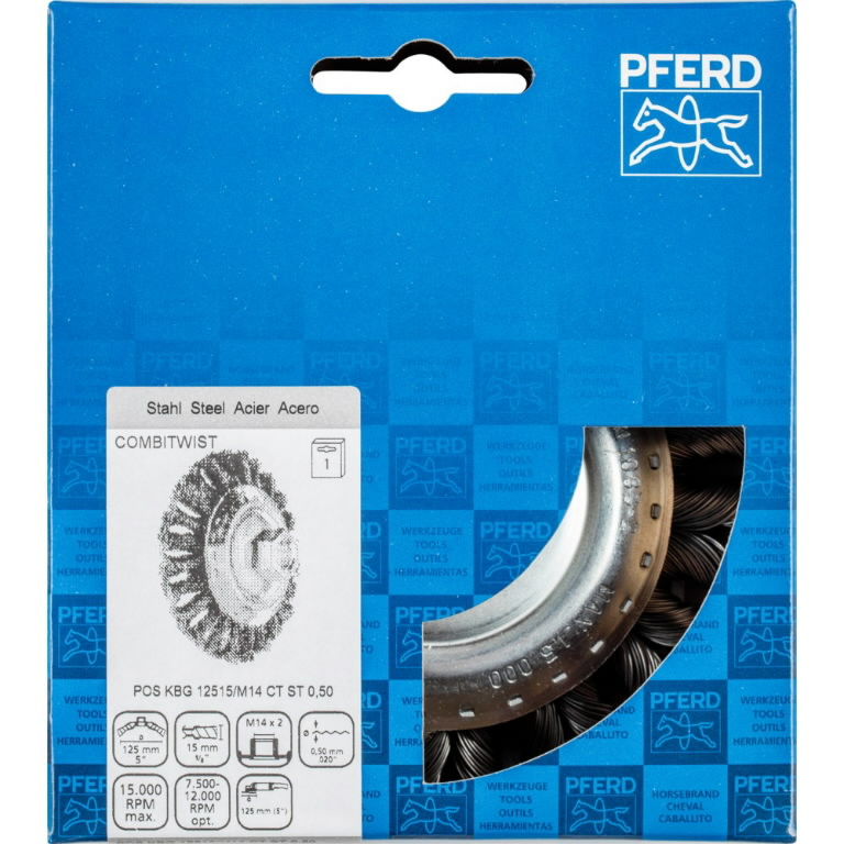 Nuožulnus šepetys KBG CT Steel 125×15/M14 0,5mm, Pferd Nuožulnus šepetys KBG CT Steel 125x15/M14 0,5mm, Pferd