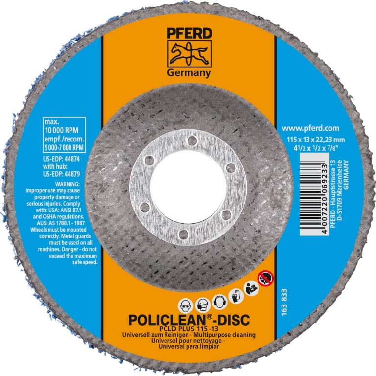 Diskas valymo Policlean PCLD Plus 115×13/22mm, Pferd Diskas valymo Policlean PCLD Plus 115x13/22mm, Pferd