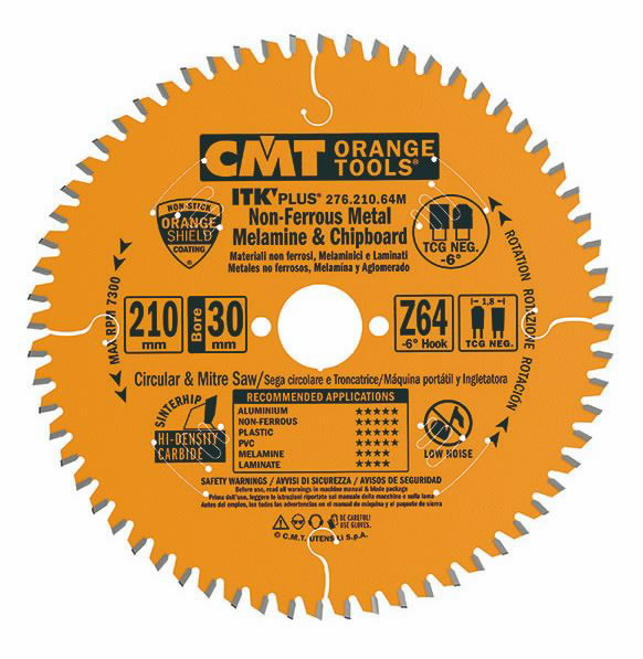 Pjovimo diskas aliuminiui HM 216×2,2/30mm Z64 a-6° ßTCG, CMT Pjovimo diskas aliuminiui HM 216x2,2/30mm Z64 a-6° ßTCG, CMT - Image 2