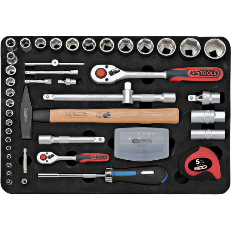 Universalus įrankių komplektas 1/4″+1/2″ 127 vnt, KS Tools Universalus įrankių komplektas 1/4"+1/2" 127 vnt, KS Tools - Image 4