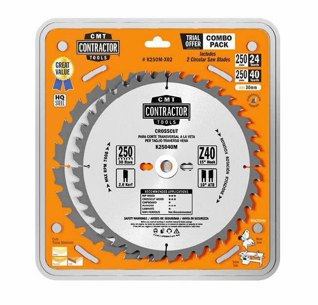 Pjovimo diskų rinkinys, 3vnt 160×2,2/20mm Z24/40 15°/10°, CMT Pjovimo diskų rinkinys, 3vnt 160x2,2/20mm Z24/40 15°/10°, CMT