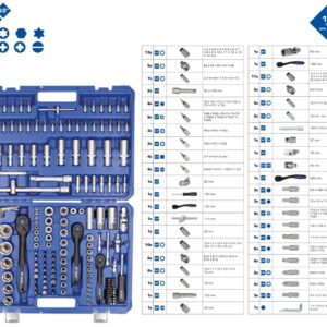 Galvučių komplektas, 172-vnt, 1/4", 3/8", 1/2", Brilliant Tools