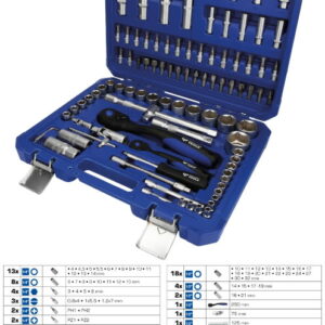 Galvučių komplektas, 94-vnt, 1/4", 1/2", Brilliant Tools
