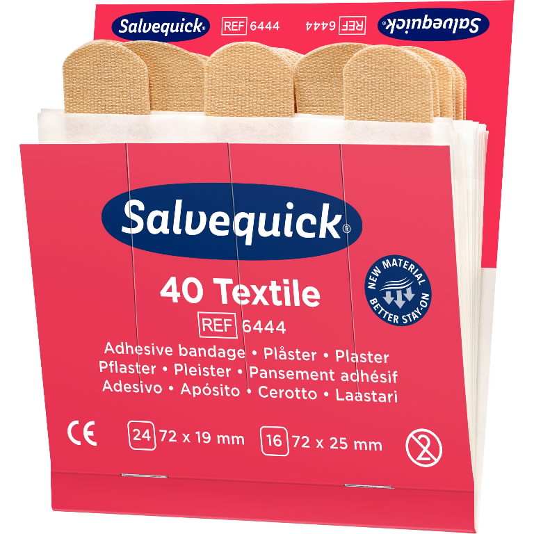 Tekstiliniai pleistrai, 40 vnt/ 1 pakuotė papildymui, Cederroth Tekstiliniai pleistrai, 40 vnt/ 1 pakuotė papildymui, Cederroth