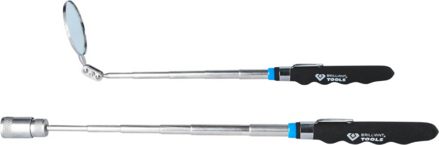 Teleskopinis veidrodis D52mm ir magnetas 2kg, ilgis 620mm, Brilliant Tools Teleskopinis veidrodis D52mm ir magnetas 2kg, ilgis 620mm, Brilliant Tools