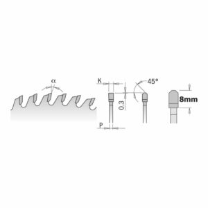 Pjovimo diskas laminatinei plokštei 160x2.2/1,6x20mm Z48 a=4 160x2.2/1,6x20mm Z48 a=4° TCG INDU, CMT