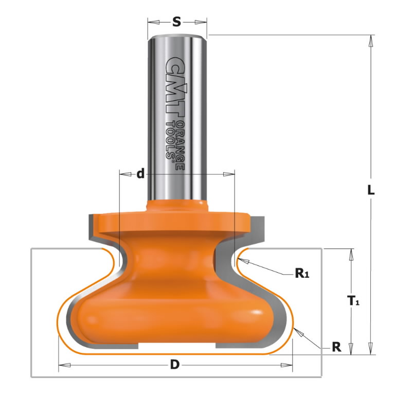 Freza S=8 D=38,1×20,7 R6 HM, CMT Freza S=8 D=38,1x20,7 R6 HM, CMT