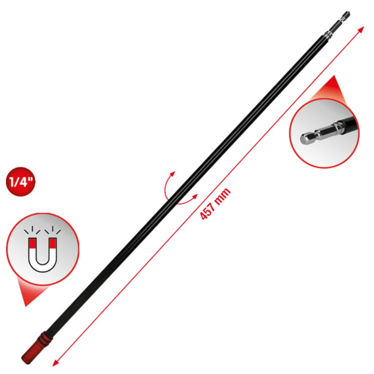 Laikiklis antgaliams 1/4„, ypač ilgas 457mm, KS Tools Laikiklis antgaliams 1/4``, ypač ilgas 457mm, KS Tools