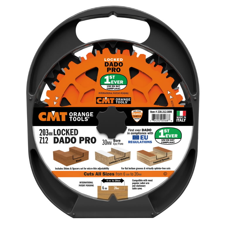 Dado Pro diskų grioveliams komplektas 203×6-20/30mm Z12 a-12 203×6-20/30mm Z12 a-12neg ß FTG+ATB, CMT Dado Pro diskų grioveliams komplektas 203x6-20/30mm Z12 a-12 203x6-20/30mm Z12 a-12neg ß FTG+ATB, CMT - Image 8