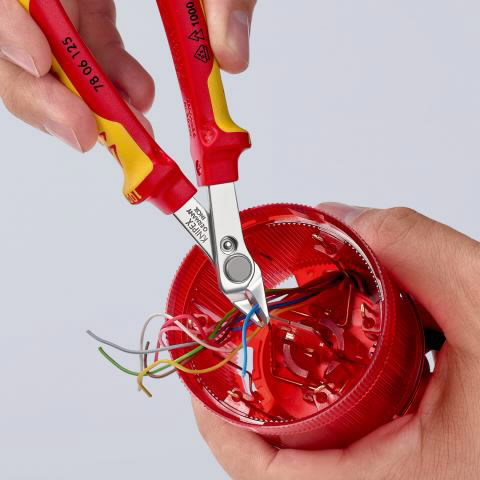 Elektronikos žnyplės Super Knips® VDE 1000V 125mm, Knipex Elektronikos žnyplės Super Knips® VDE 1000V 125mm, Knipex