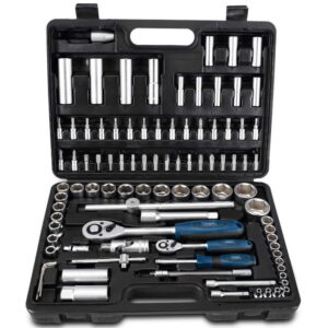 Rankinių įrankių rinkinys TB94 lagamine, 1/4"-1/2", 94 vnt., Scheppach