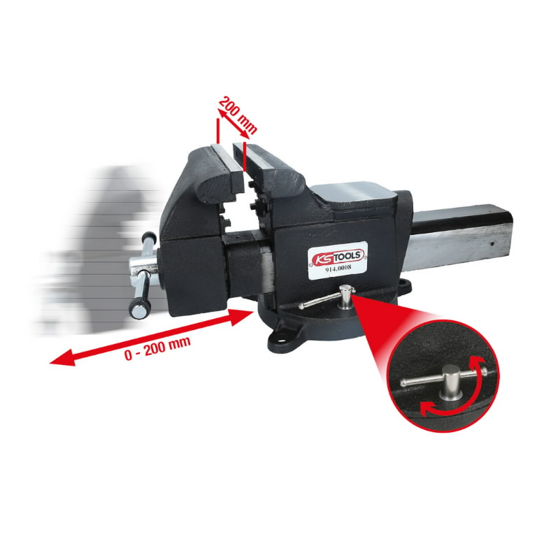 Spaustuvai stacionarūs 8″ – 200 mm, KS Tools Spaustuvai stacionarūs 8" - 200 mm, KS Tools