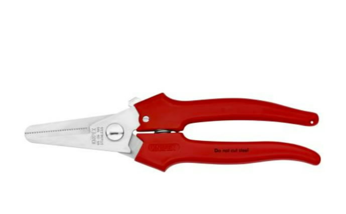 Žirklės kartonui, plastikui, Al, Cu, žalvario folijoms, Knipex Žirklės kartonui, plastikui, Al, Cu, žalvario folijoms, Knipex