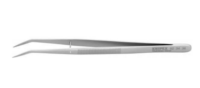 Pincetas nikeliuotas, lenktas, 155 mm 45°, Knipex Pincetas nikeliuotas, lenktas, 155 mm 45°, Knipex
