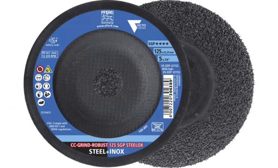 Šlifavimo diskas CC-Grind-Robust Steelox 125mm SGP Victograin, Pferd Šlifavimo diskas CC-Grind-Robust Steelox 125mm SGP Victograin, Pferd