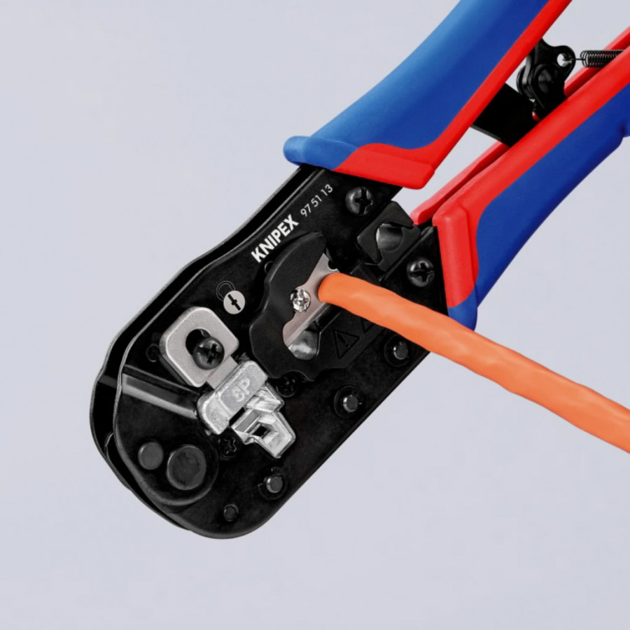 Laidų antgalių užspaudimo replės RJ45 kištukams, Knipex Laidų antgalių užspaudimo replės RJ45 kištukams, Knipex - Image 4
