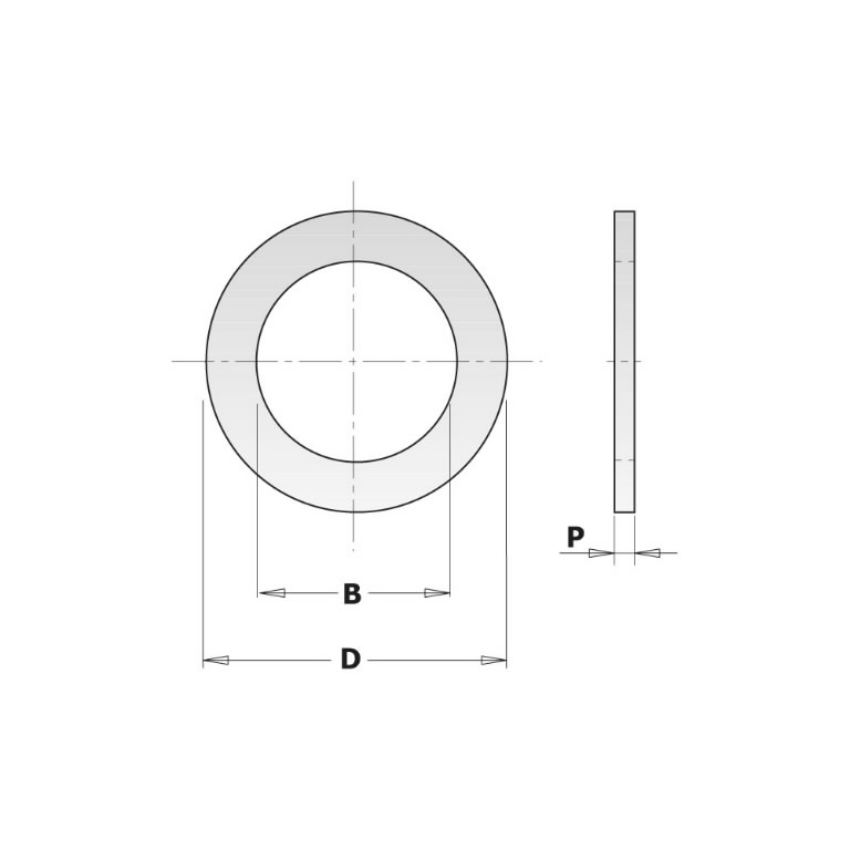 Redukcinis žiedas diskui D=20mm B=16mm P=1,2mm, CMT Redukcinis žiedas diskui D=20mm B=16mm P=1,2mm, CMT